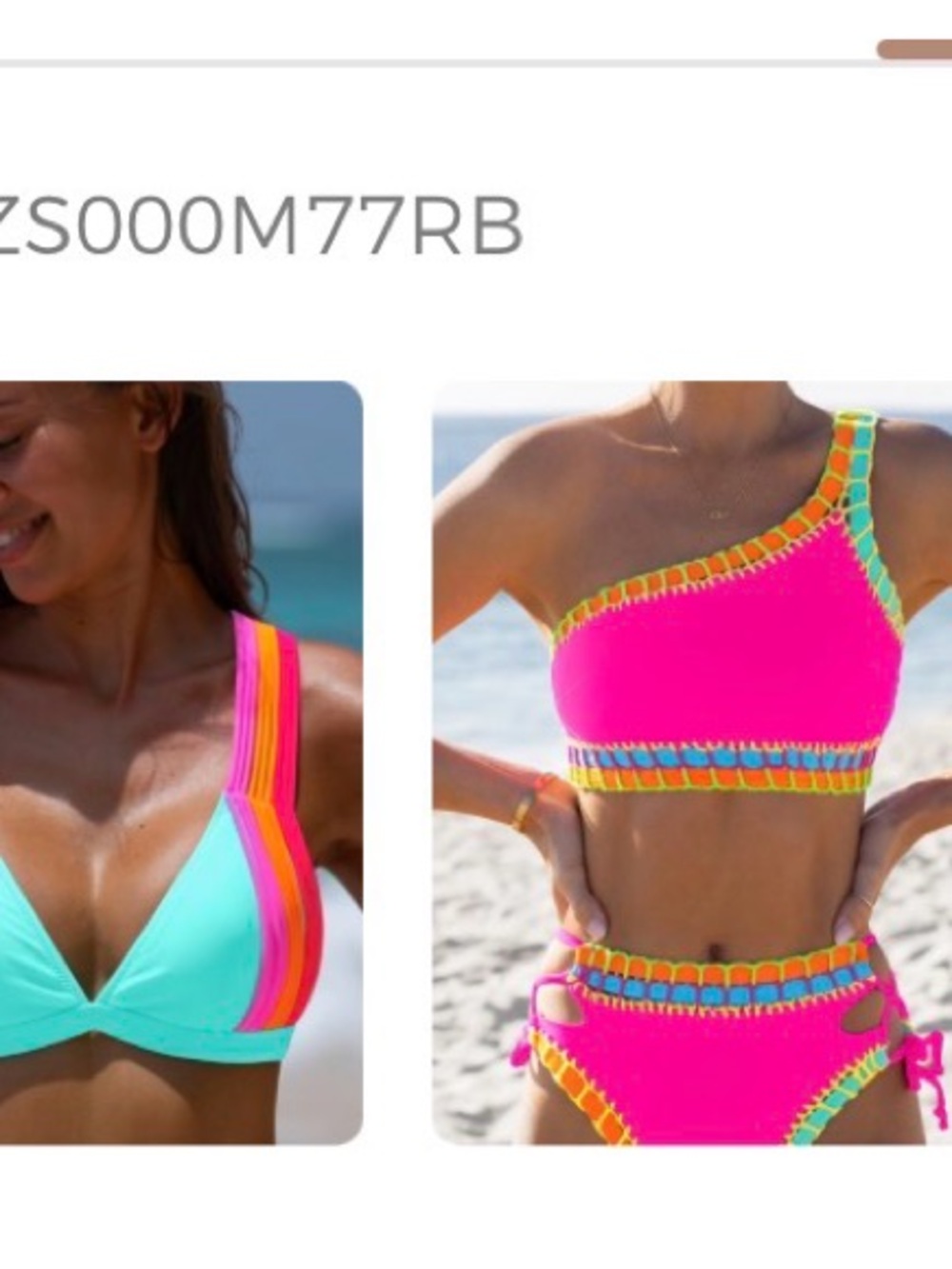 Neon Pink One-Shoulder Crochet-Trim Bikini Top -